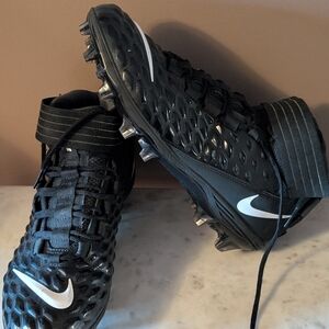 Nike Force Savage Pro 2 Black and White Football Cleats Men's Size 13
